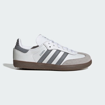 ADIDAS SAMBA J (WHITE/GREY/GUM